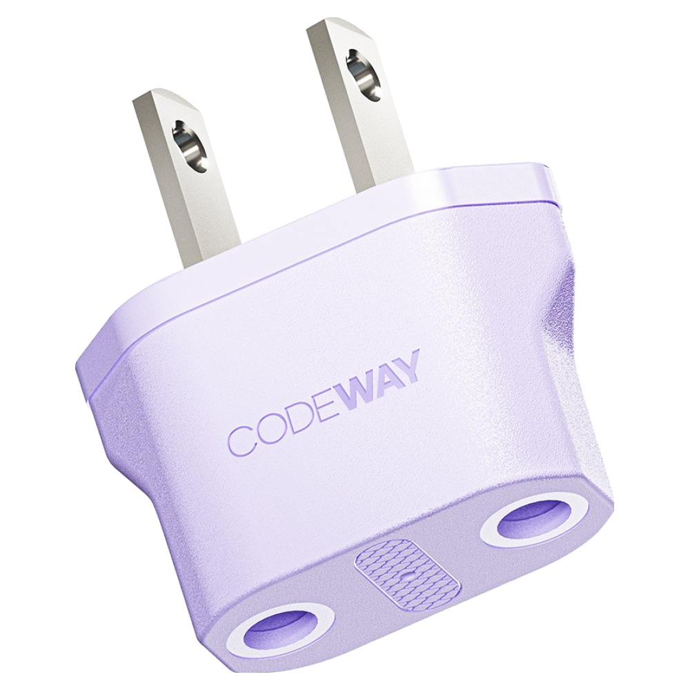 코드웨이 돼지코 220V 변환 110V 플러그 35 x 40 mm, 40mm, 퍼플, 1개 4,010원