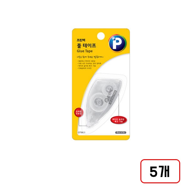 프린텍)풀 테이프(GT0605/투명/6mm*5M/DM325061), 5개, 투명 19,800원