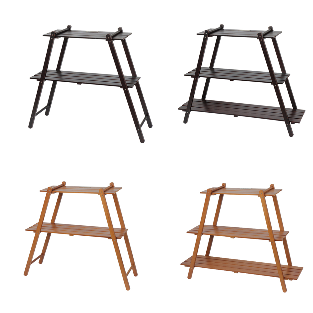 몽크로스 캠핑 원목 우드 쉘프 선반, 1개, 3단, 다크브라운 35,900원