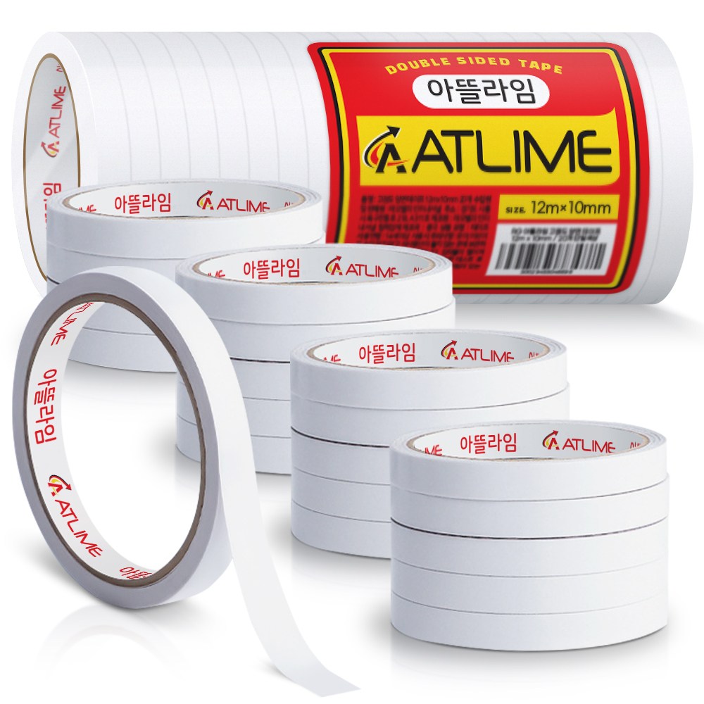 아뜰라임 자국없는 고점도 반투명 양면 테이프 12m x 10mm 9,990원