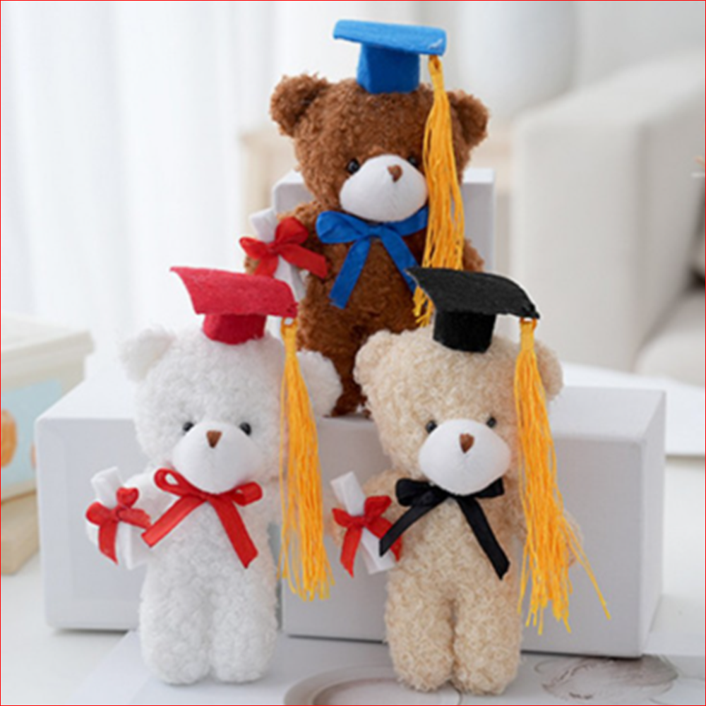 곰돌이 졸업식 축하선물 학사모 곰인형 10개 단체선물 귀여운 테디베어 꽃다발 장식용 3컬러 29,800원
