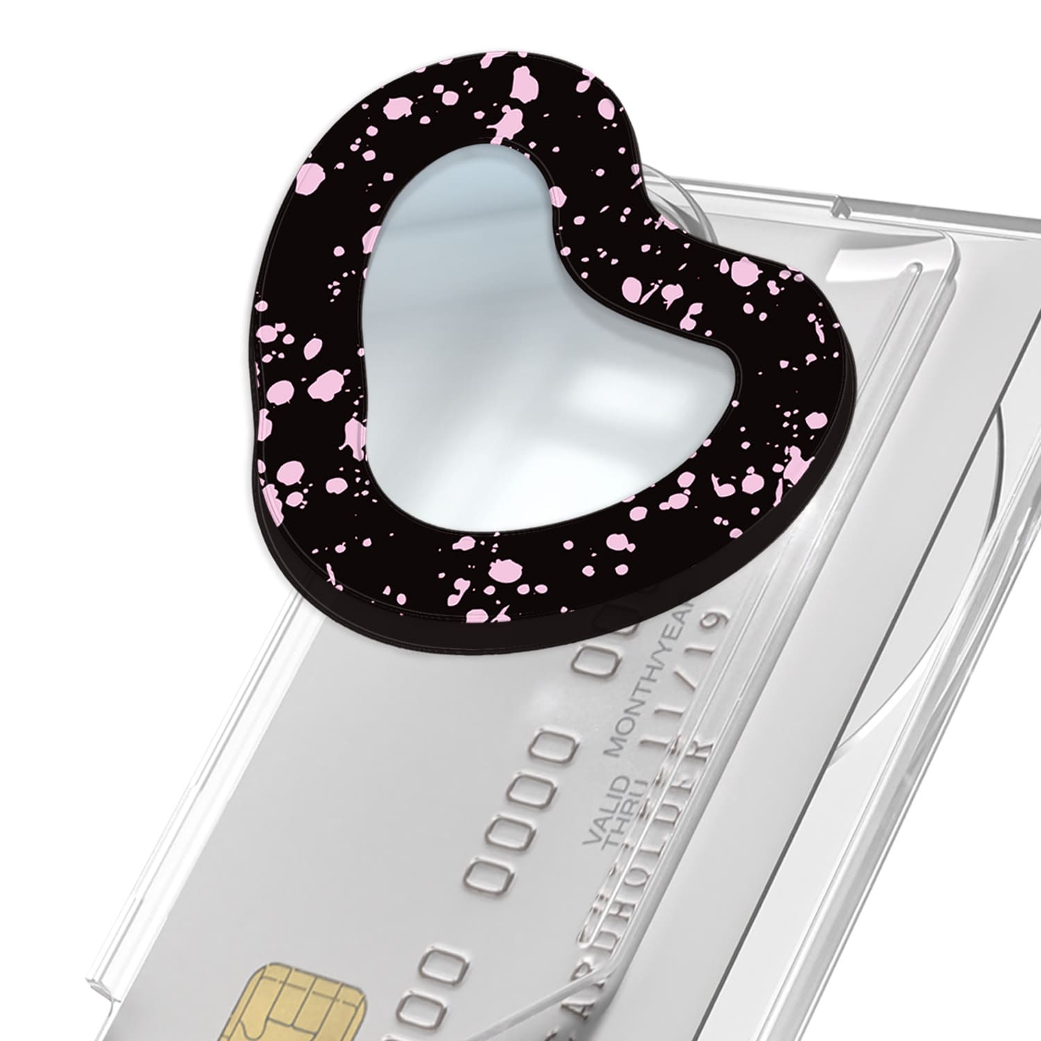 168cm 3in1 맥세이프 카드지갑 그립톡 미러 어글리 하트 핑크, 단일상품, 1개 24,800원