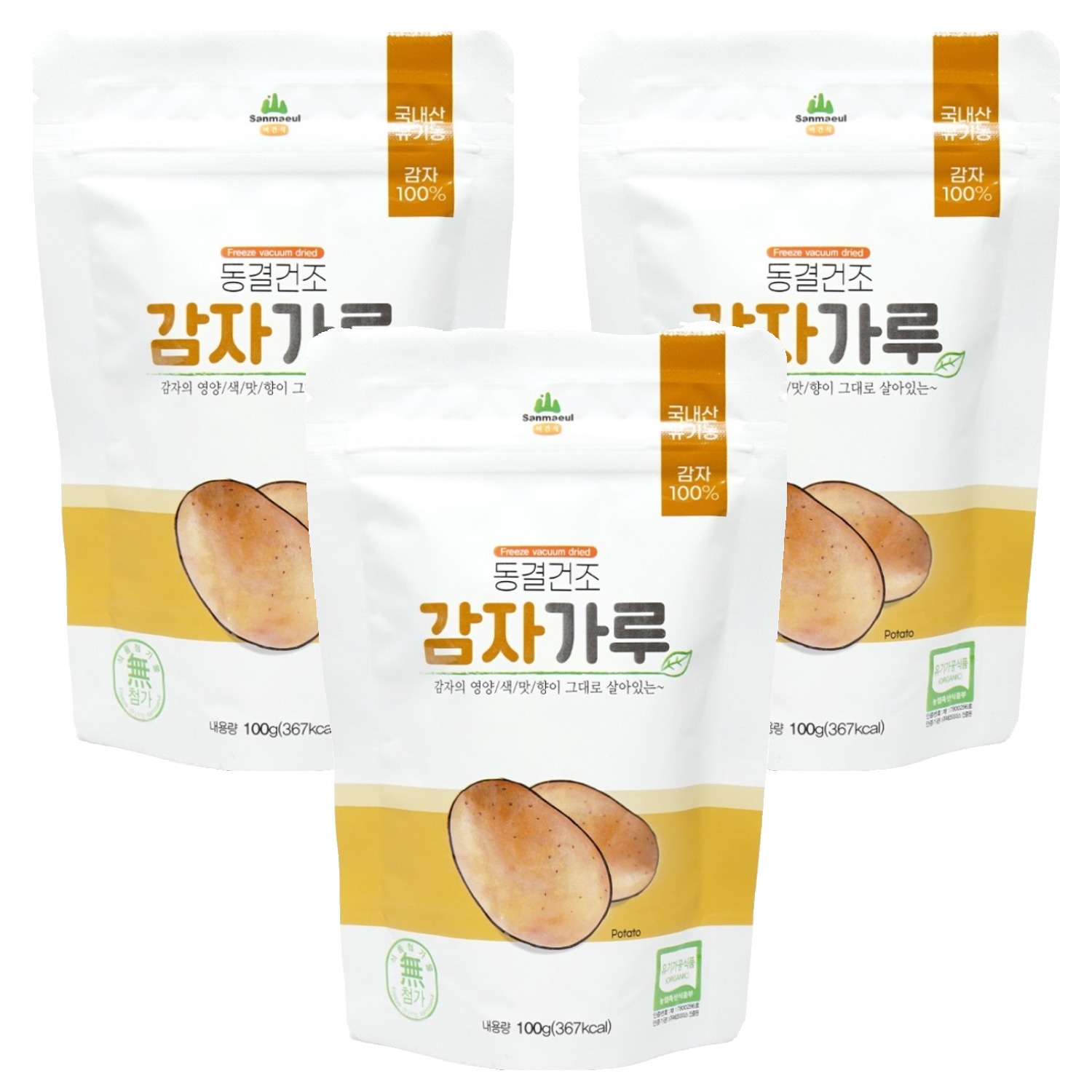 산마을 동결건조 감자가루, 100g, 3개 30,000원