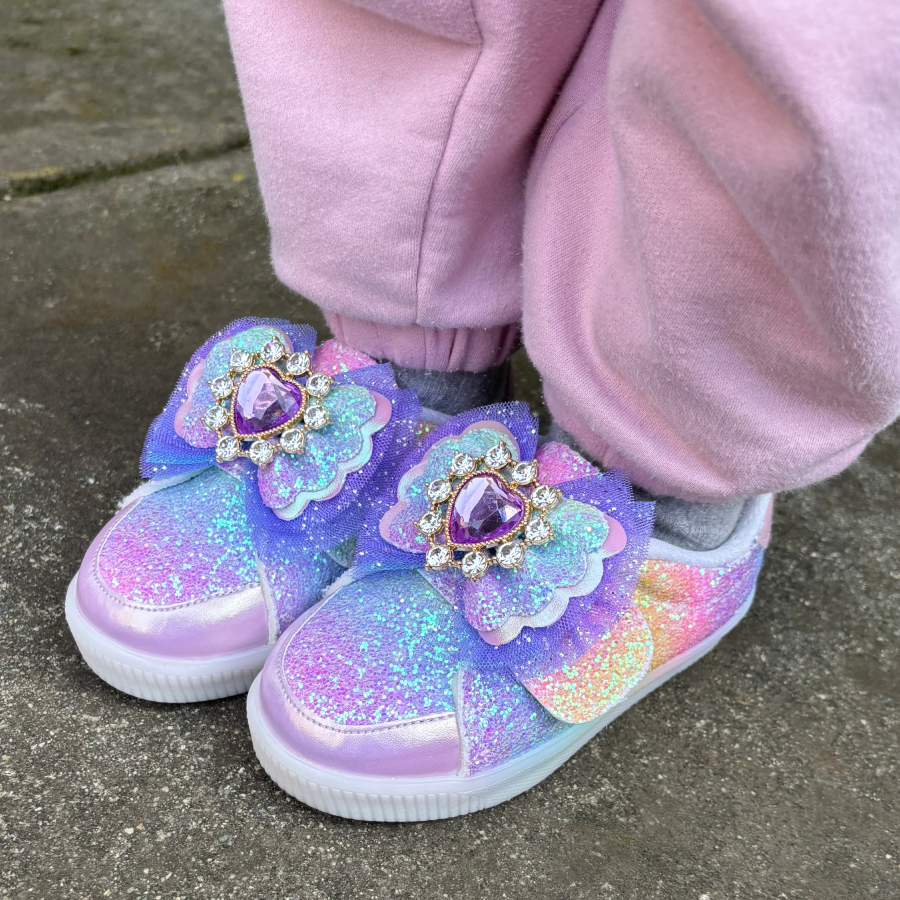 프롬베베 여아용 릴리 글리터 리본 LED 여아 운동화 42,000원