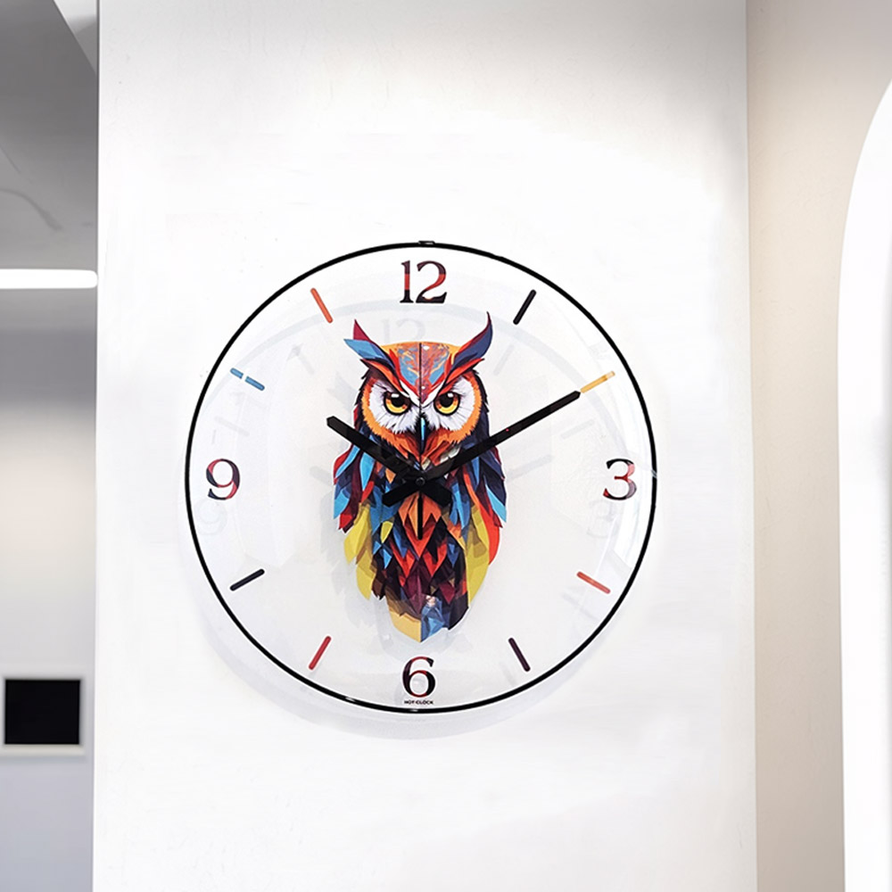 핫클락 컨벡스 유리 투명 무소음 벽 시계 UV아트 오브젝트 40cm 49,400원