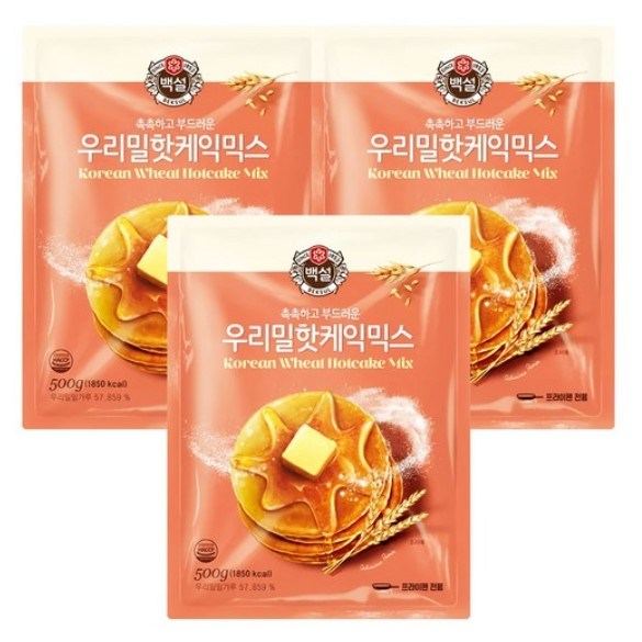 CJ제일제당 백설 우리밀 핫케익 믹스 500g /반죽 홈베이킹 15,000원