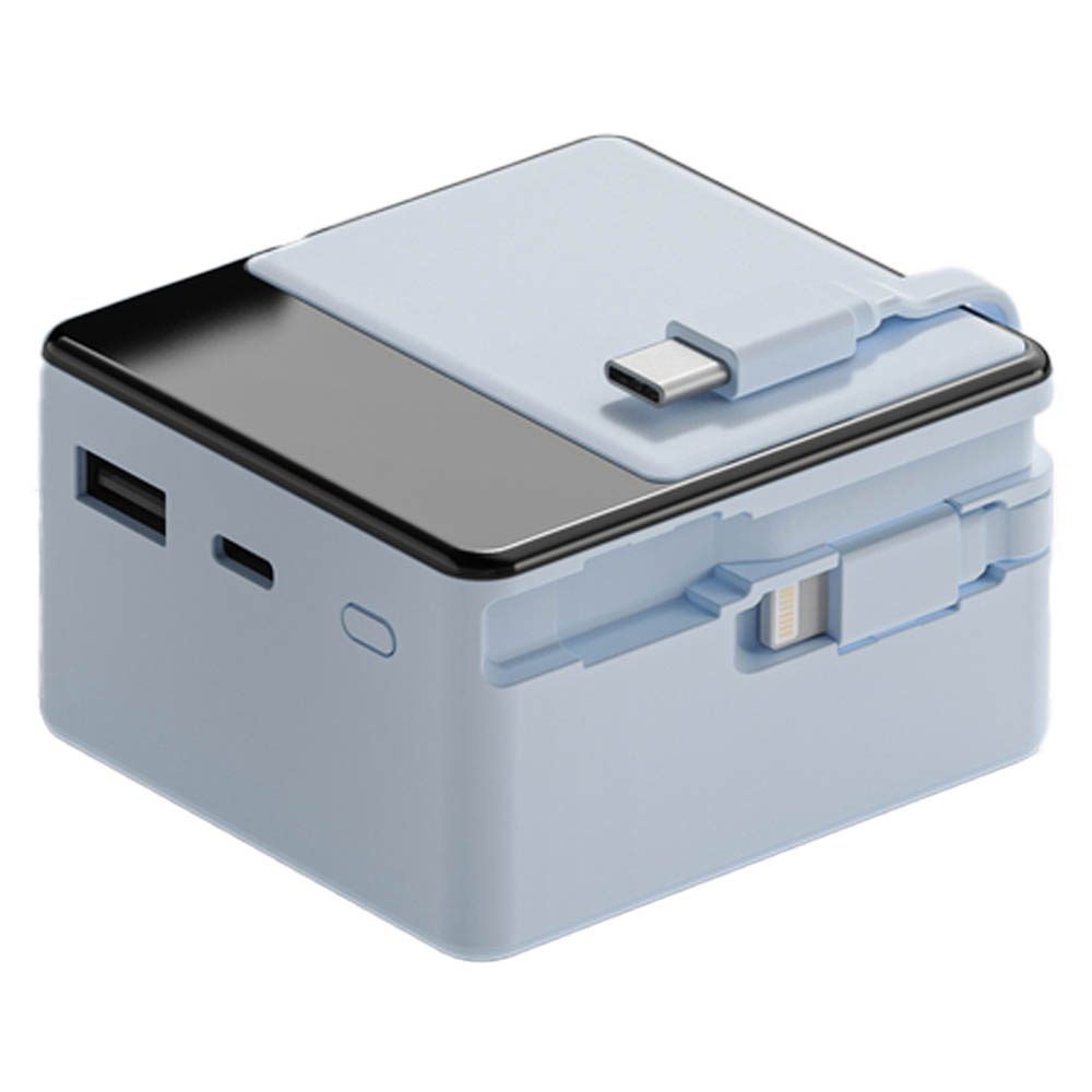 미니덕트 쿼드로 22.5W PD 고속충전 빌트인 케이블 보조배터리 20000mAh, 스카이 블루, mi20000DT 35,020원