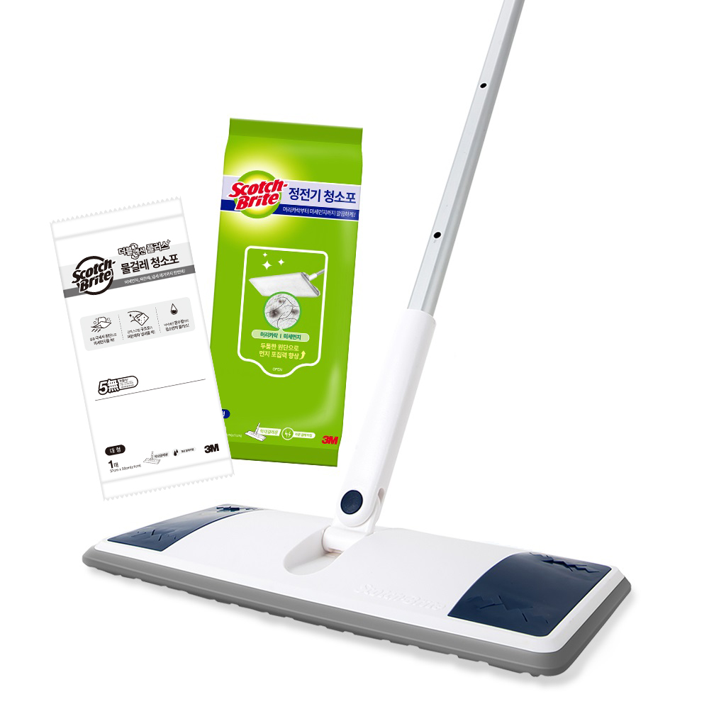 스카치브라이트 올터치 스타터팩 막대걸레 미드나잇 블루 + 정전기 청소포 10매 + 물걸레 청소포 1매, 1세트 24,900원