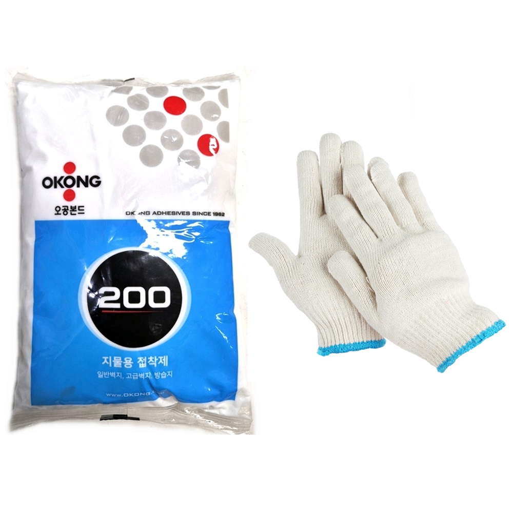 오공 도배용 벽지 접착제 풀 작업용 장갑 세트 셀프도배 DIY, 단일색상 7,430원