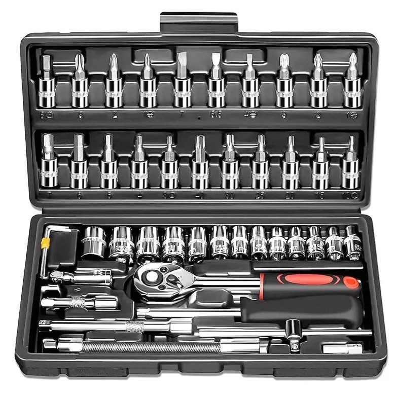 그레이나 만능 46PCS 라쳇 소켓 드라이버 공구세트 자동차 오토바이 자전거 가구 수리세트 14,600원