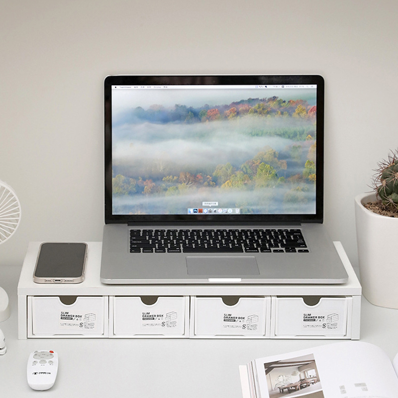 디모어 책상정리 수납 서랍 모니터 받침대 + 서랍 4p 세트, 화이트 18,420원