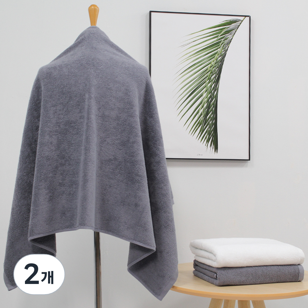 어메니티타올 대형 바스타월 450g 30수 면사, 그레이, 2개 22,800원