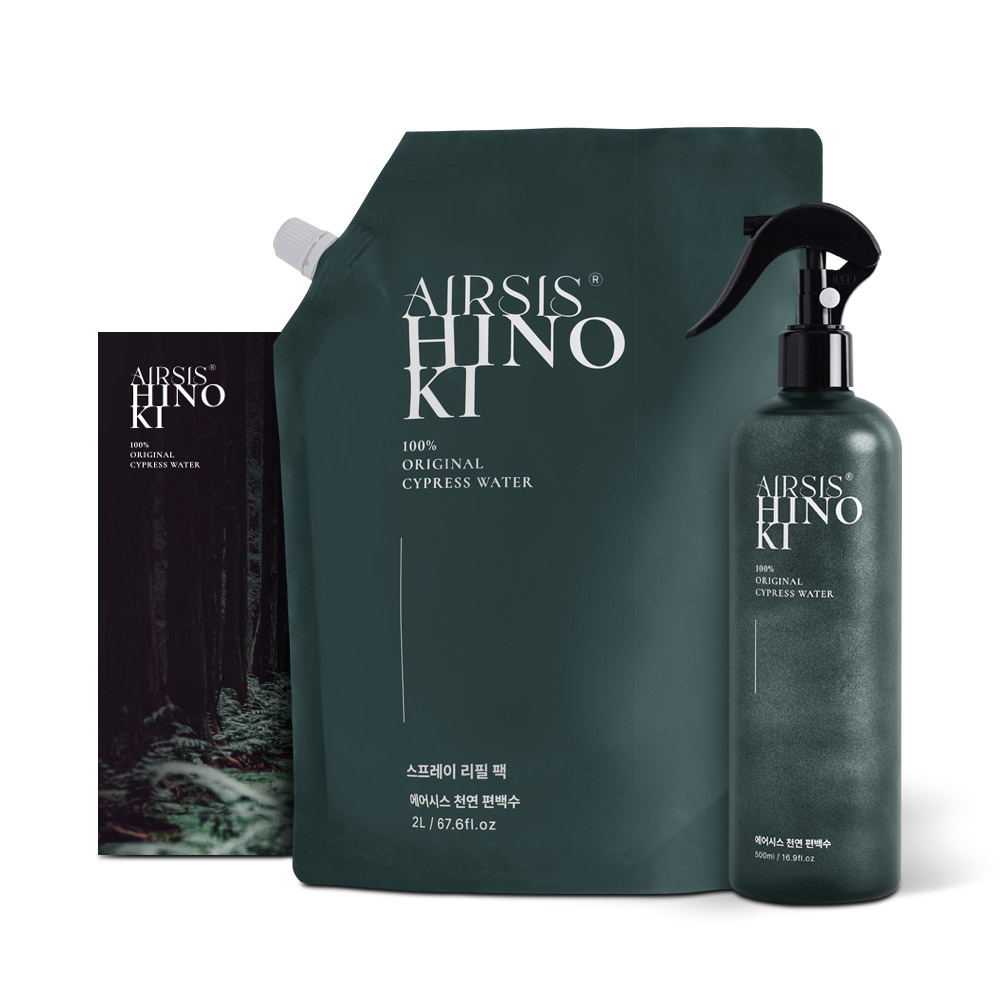 에어시스 편백수 원액 100% 피톤치드 2L 대용량 리필 천연 탈취제 + 500ml 공병 세트 19,900원