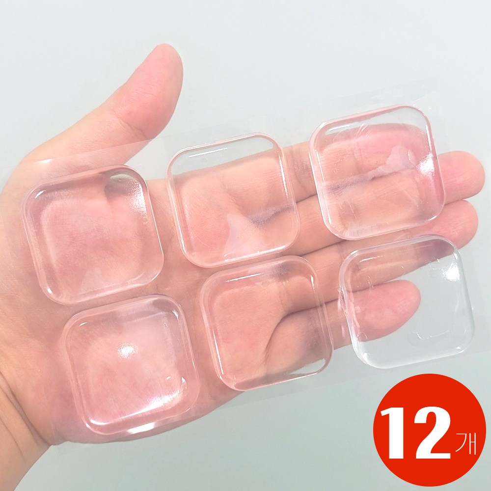 지브온 문쾅 방지 패드 실리콘 벽부착 쿠션, 12개, 투명 12,100원