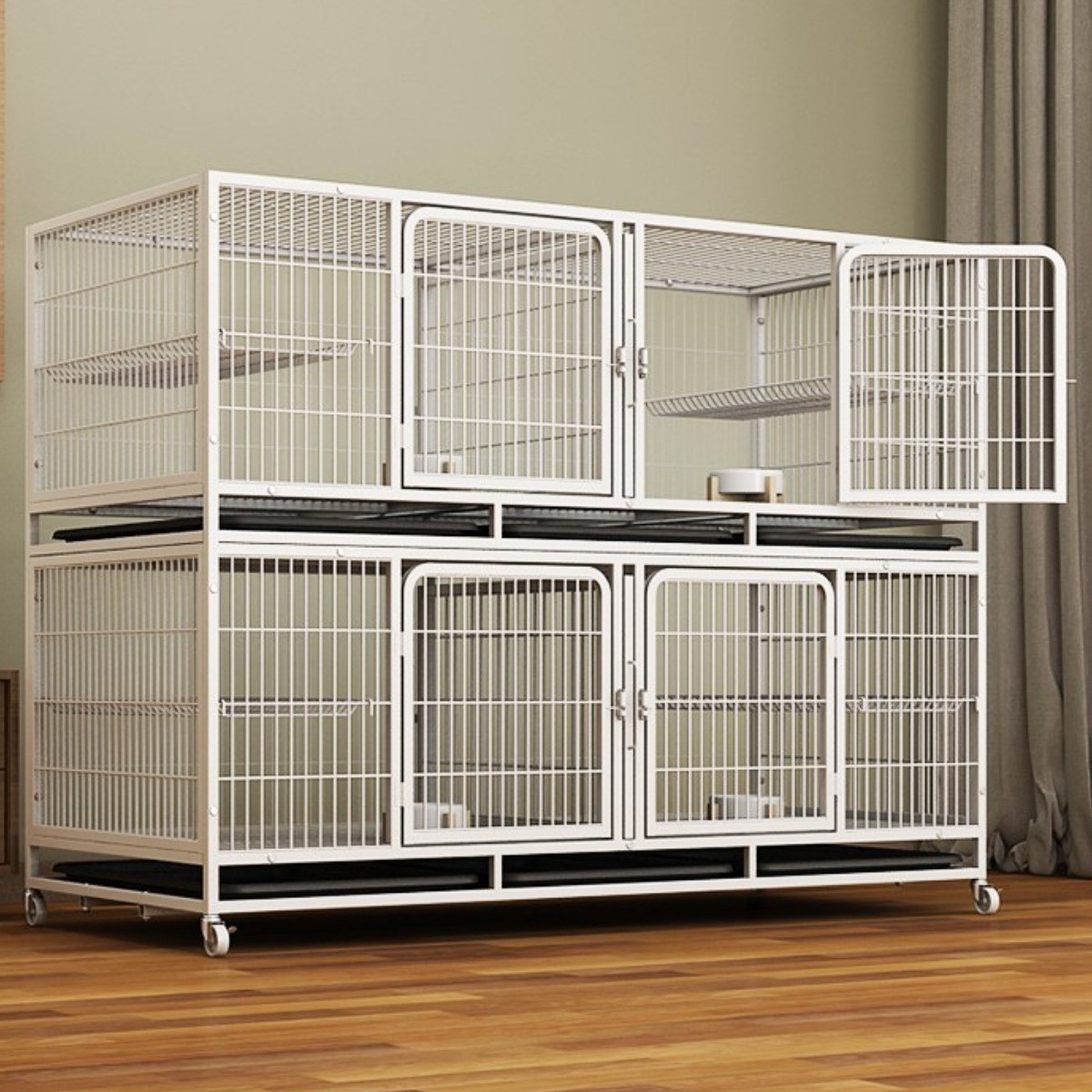 고양이 철장 케이지 이동식 대형 철제 토끼 빌라 사육장 격리장 하우스, 1세트, 화이트 259,000원