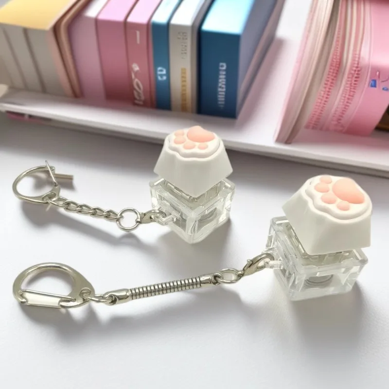 LED 시츄 엉덩이 키캡키링 청축 - 고양이 발바닥 키보드 더피 열쇠고리 키보드 딸깍이, 1구 발바닥, 1개 9,900원