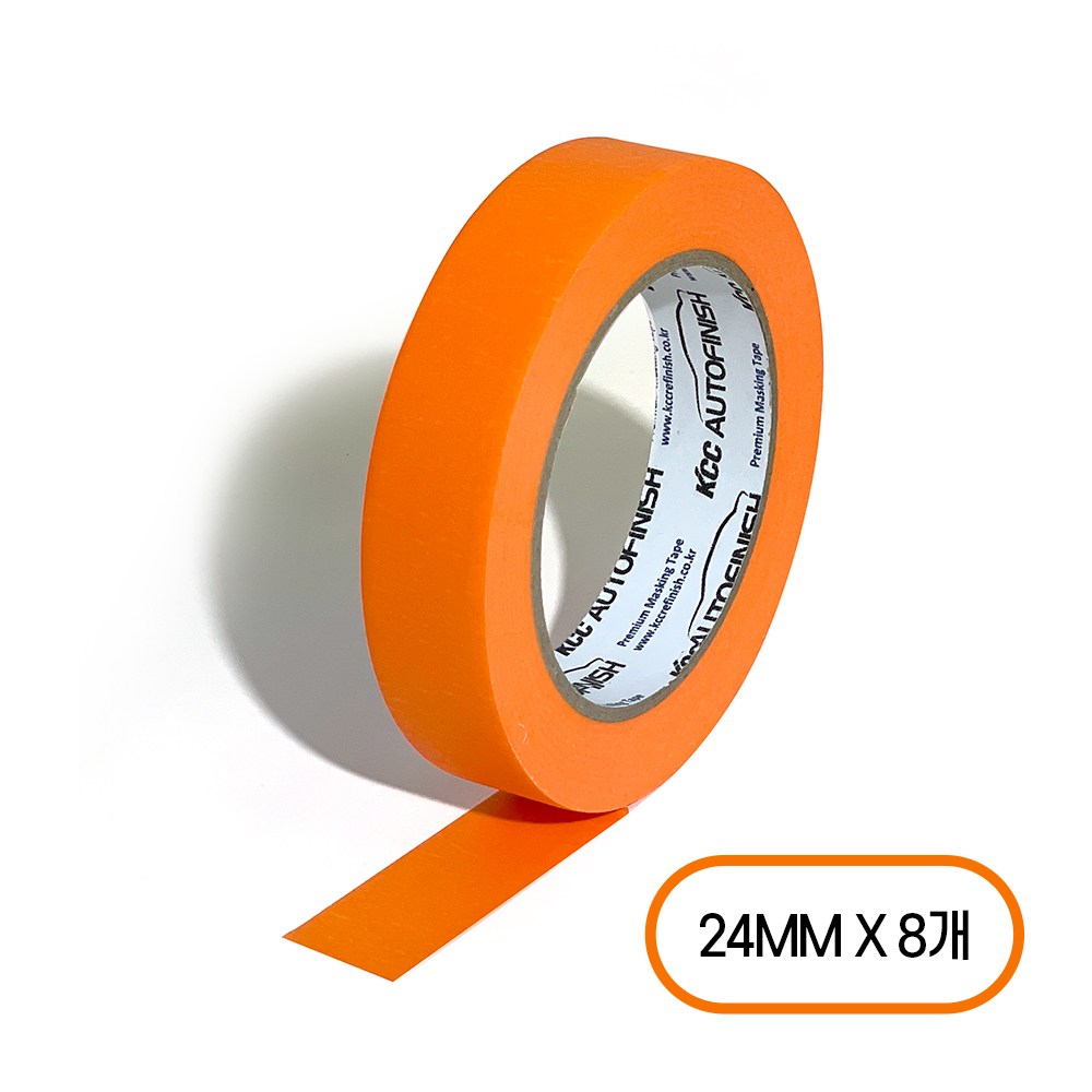 KCC 마스킹테이프 마스킹플러스 종이테이프 도장 자동차 인테리어 페인트 보수 리모델링 40M, 8개, 주황색 19,500원