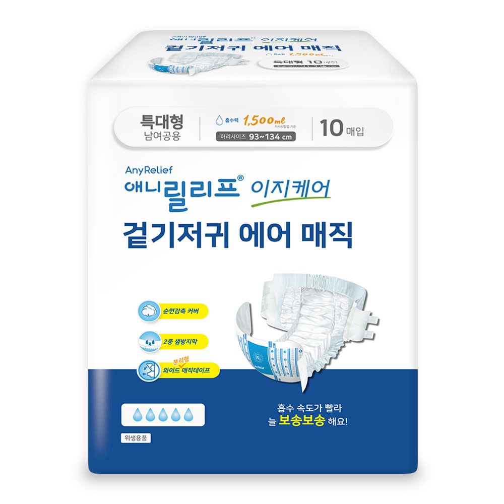 애니릴리프 남녀공용 이지케어 겉기저귀 에어 매직, 특대형, 10매입, 1개 12,110원