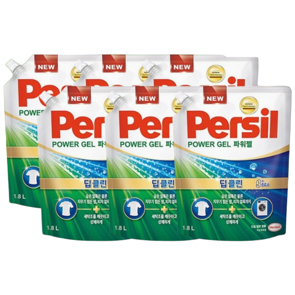 [ 리큐 퍼실 ] 9중효소 세탁세제 파워젤 리필 듀얼 일반 드럼 겸용, 6개, 1.8L 48,900원