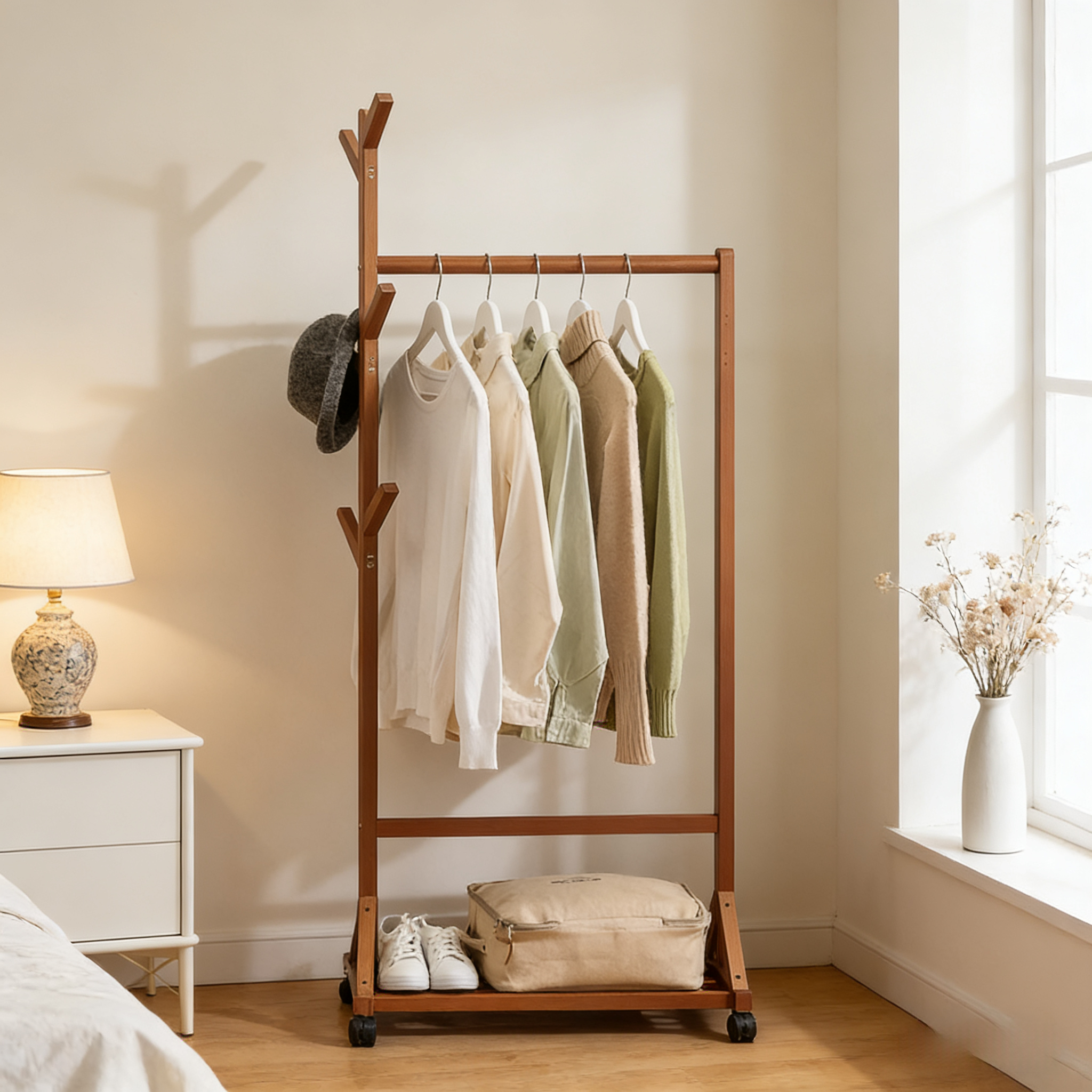 쿠리브 이동식  행거 시스템 대나무 스탠드 옷걸이행거 25,600원