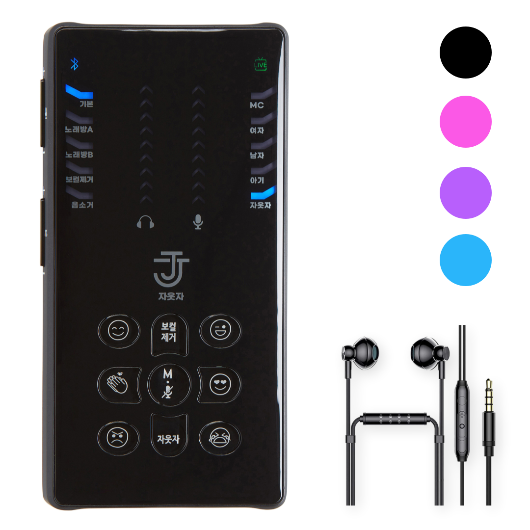 자웃자 방송용 오디오 인터페이스 휴대용 충전식 스마트폰 라이브 방송 녹음 에코 PC겸용, 블랙, C타입 (갤럭시/신형 아이폰) 189,000원