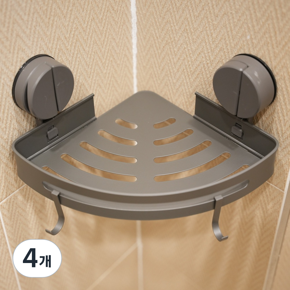 감성작가 무타공 코너선반 욕실수납선반 욕실선반 정리대 일자선반 수납 화장실선반, 4개, 블랙 42,000원