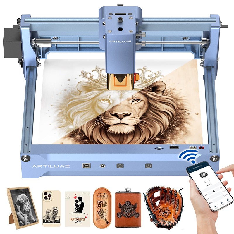 ARTILUME 소형 휴대용 레이저 각인기 조각기 커팅기 금속 아크릴 목공 WIFI 앱 연동 한글 설명서 U1, 1개 306,600원