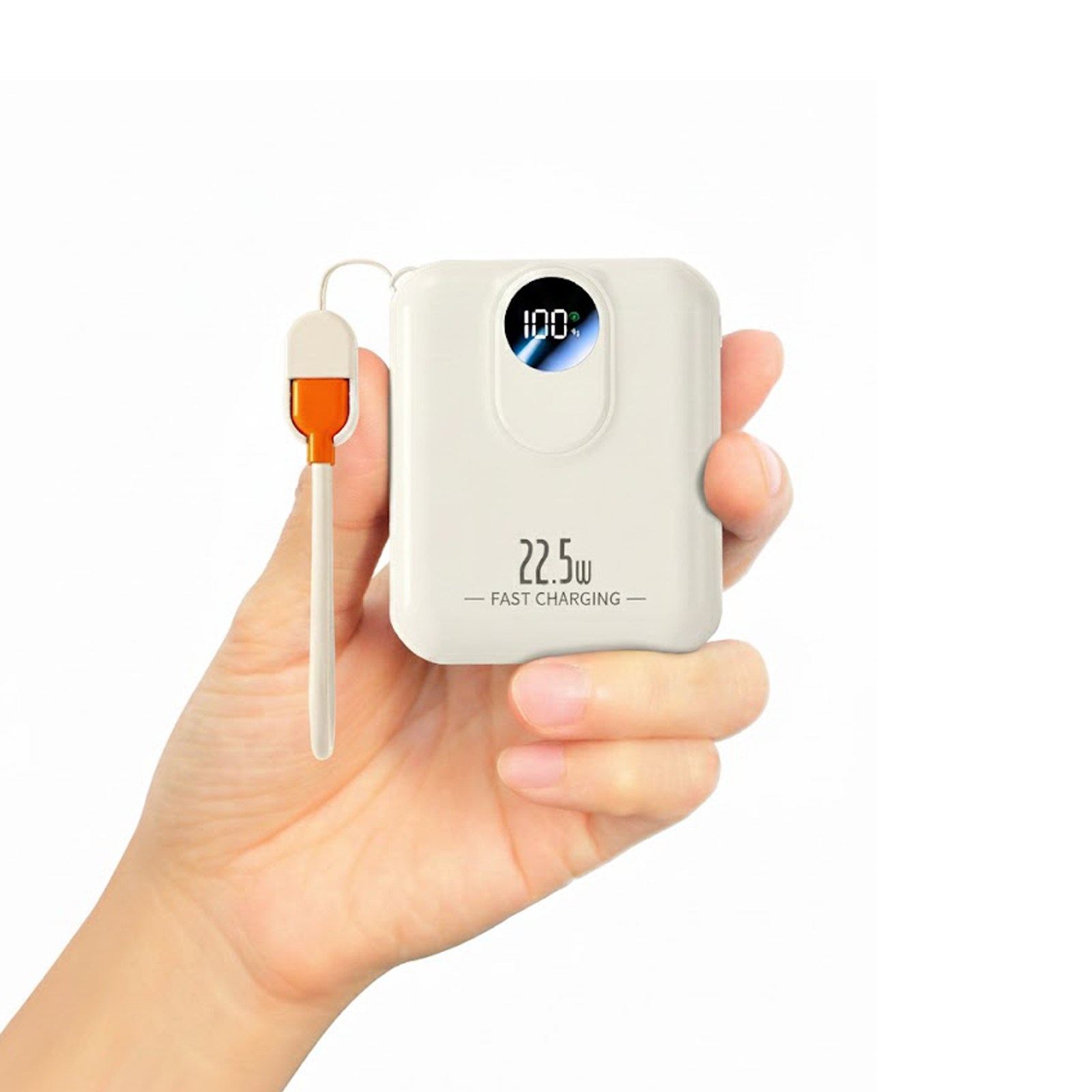 YOBON PD 22.5W QC3.0 고속충전 미니 보조배터리 10000mAh LCD 잔량표시 포켓 휴대용, 흰색, Z1, 현재가 25,800원