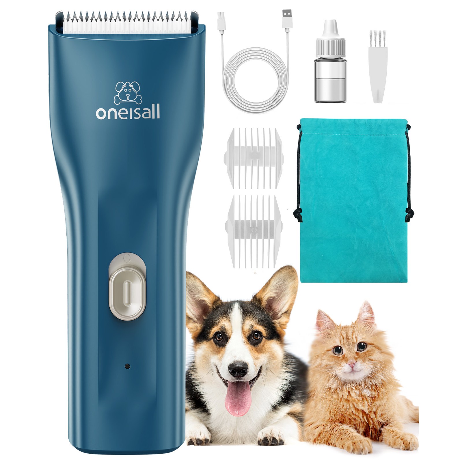 Oneisall 고양이 바리깡, 저소음,무선,방수, 1개, 남색 73,000원