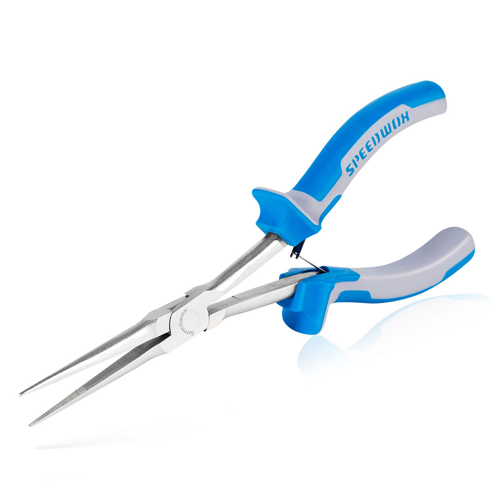 SPEEDWOX 치아가 있는 롱 리치 니들 노즈 플라이어, 엑스트라 롱 플라이어, 좁은 공간에 닿기 어려운 7인치 롱 노즈 미니 정밀 와이어 루프 플라이어, 노력 손잡이 줄이기, 1개 11,590원