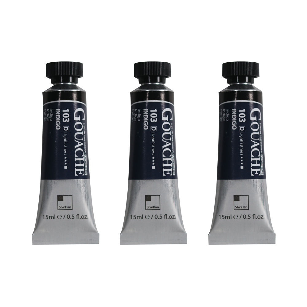 신한화구 전문가 과슈 물감 튜브 D 시리즈 103 인디고 3개입 13,890원