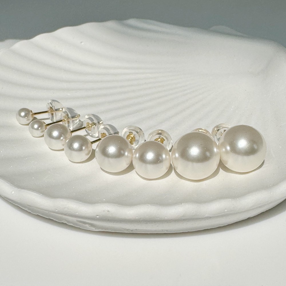 데일리스톤 14k 스와로브스키 진주귀걸이  4mm 6mm 8mm 10mm (14k 실리콘 뒷마개 증정) 39,900원