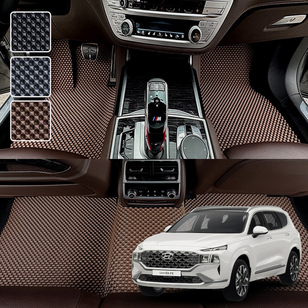 더뉴 싼타페 전용 3D 엠보싱 차세대 고무매트 1열2열 세트 (2020.8~2023.3), 블랙, 36_5 더뉴싼타페7인 하이브리드 61,950원