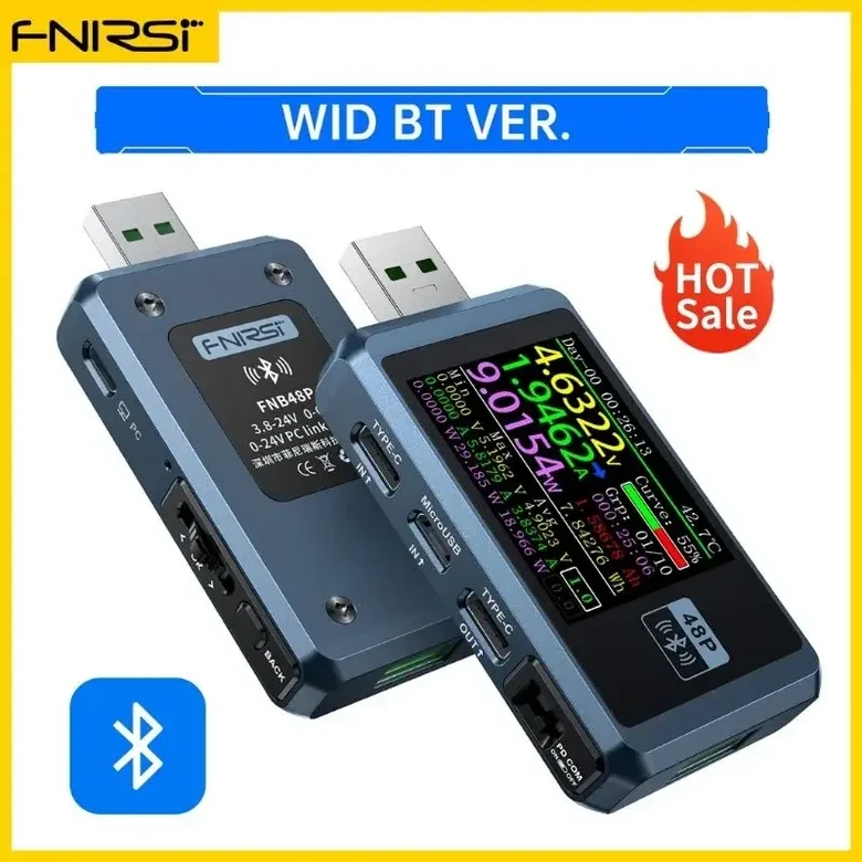 FNIRSI FNB48P USB 테스터 전압계 TYPE-C 고속 충전 감지 트리거 용량 리플 측정 CNC 금속 쉘 포함 98,500원