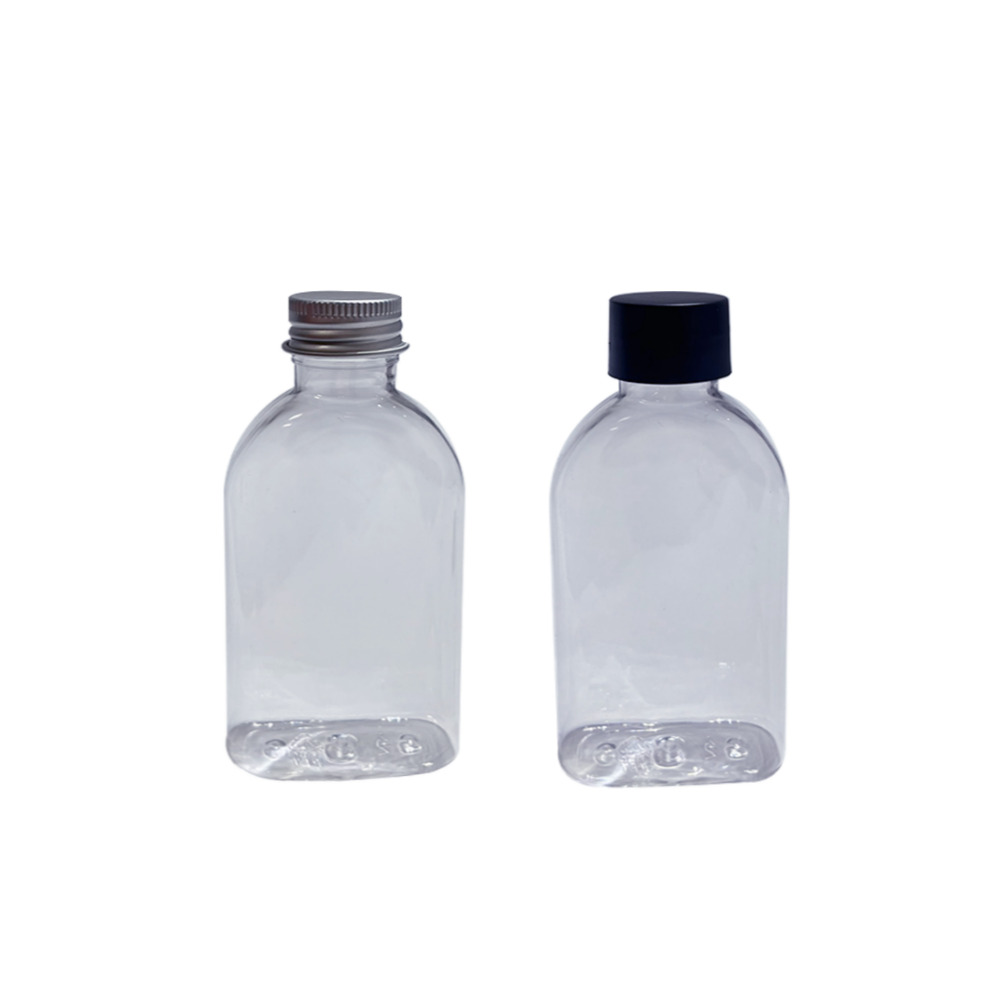 밀크티병 100ml 사각 납작병 더치 쥬스 음료 병 플라스틱 보틀 용기 1개, 1개, [어깨낮은] 사각납작병 350원