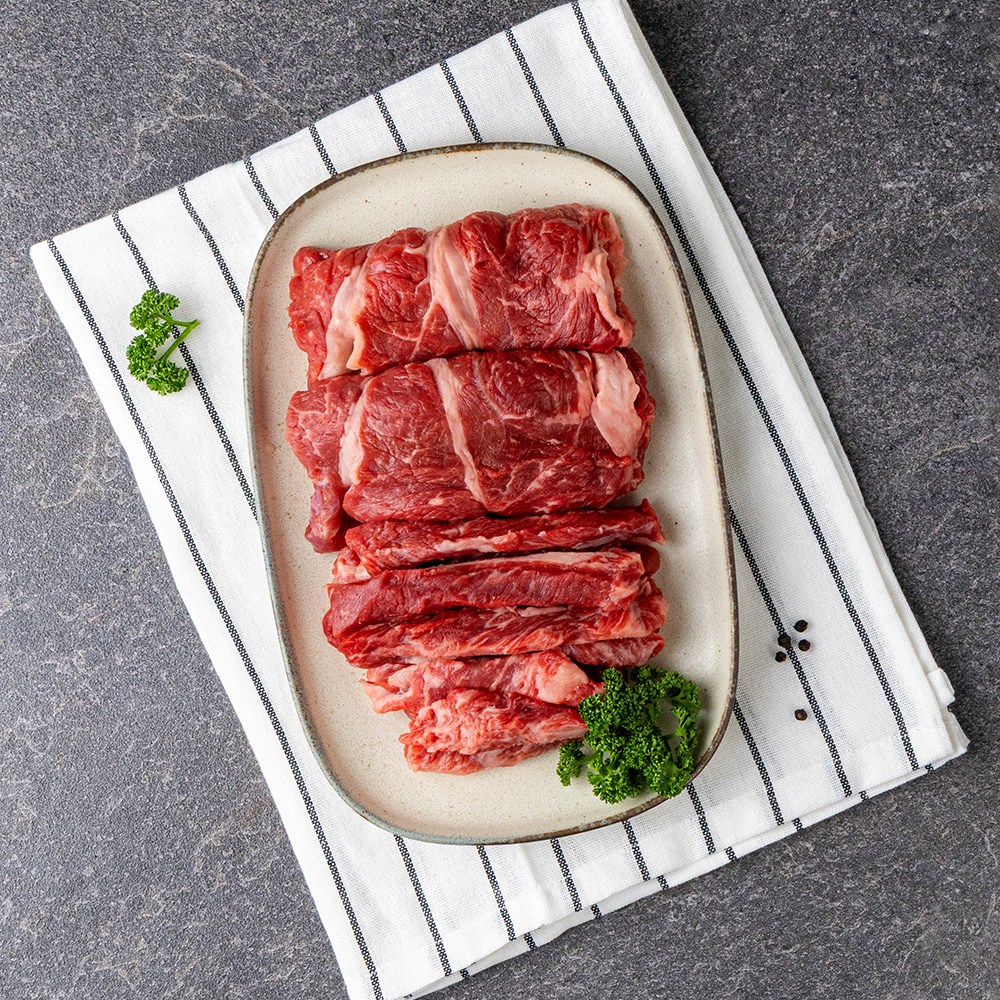 [베셀코] 1등급 국내산 부채살 차돌박이 구이용 소고기 세트 39,700원