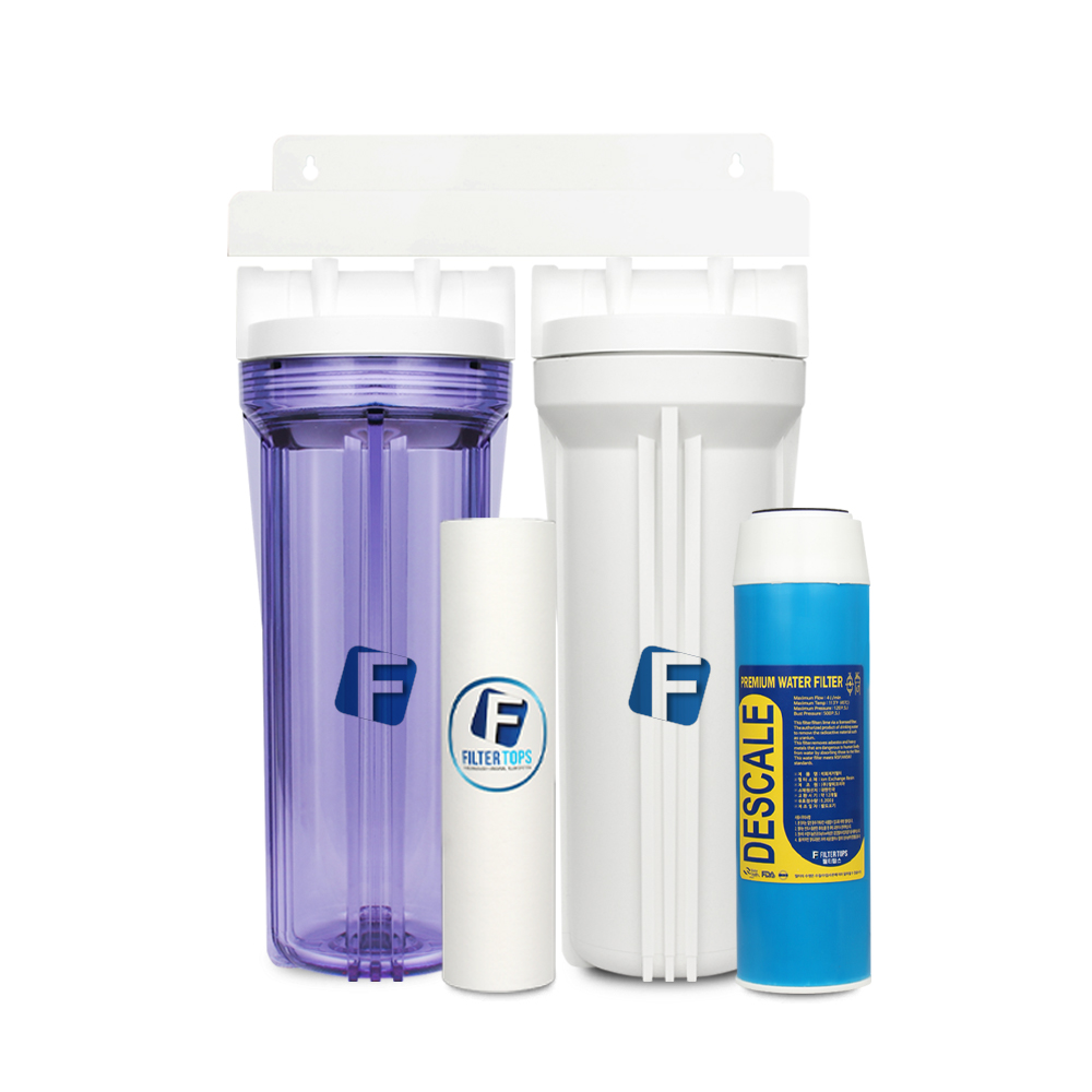 필터탑스 언더하우징 석회스케일제거 정수기 10인치 2단세트 3단세트 석회질 중금속제거 15A, 2단조립 1년세트, 1개 79,700원