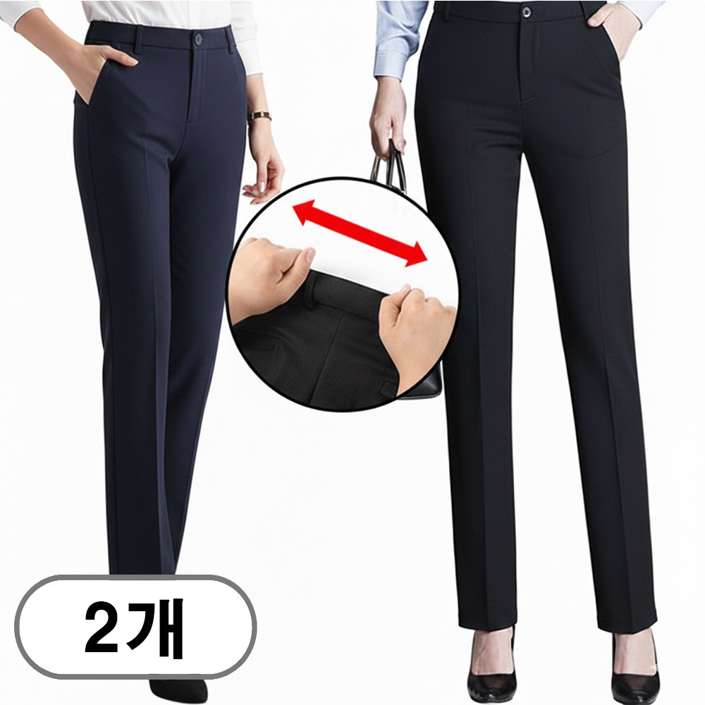 차쿠 1+1 여성 정장바지 스판 슬랙스 9부 바지 기모 팬츠 하계 춘계 동계 4계절 중년 빅사이즈 26,800원