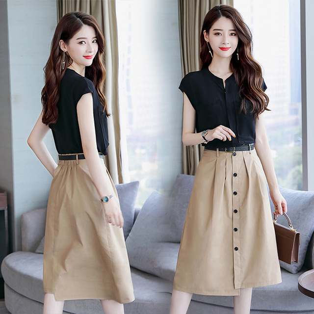 바이스타 오피스룩 여성 여름 셔츠+스커트 투피스 36,800원