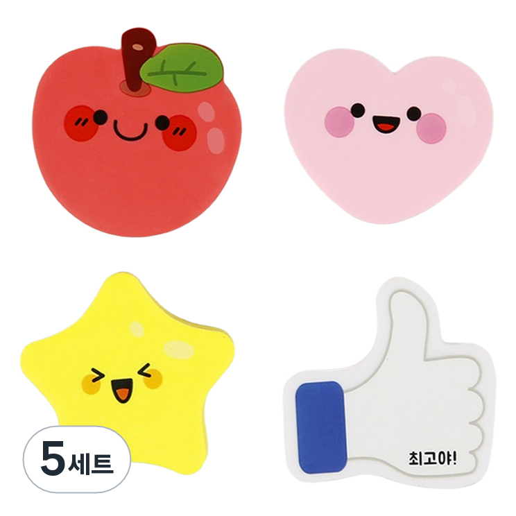 슈퍼쌤 캐릭터 모양 지우개 4종 세트 19,500원