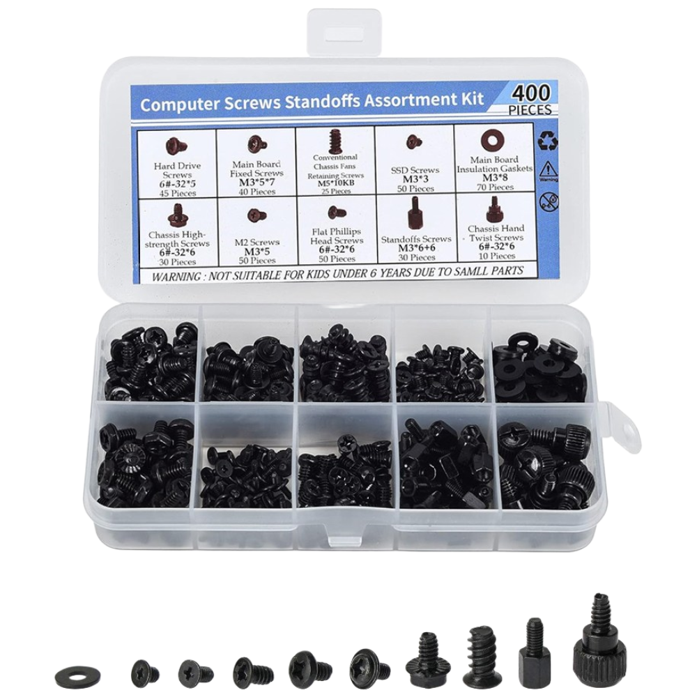 JK 컴퓨터 나사 10종 400개 PC조립 나사 세트 M2 SSD VGA 쿨러 마더보드 케이스, 1세트 11,000원