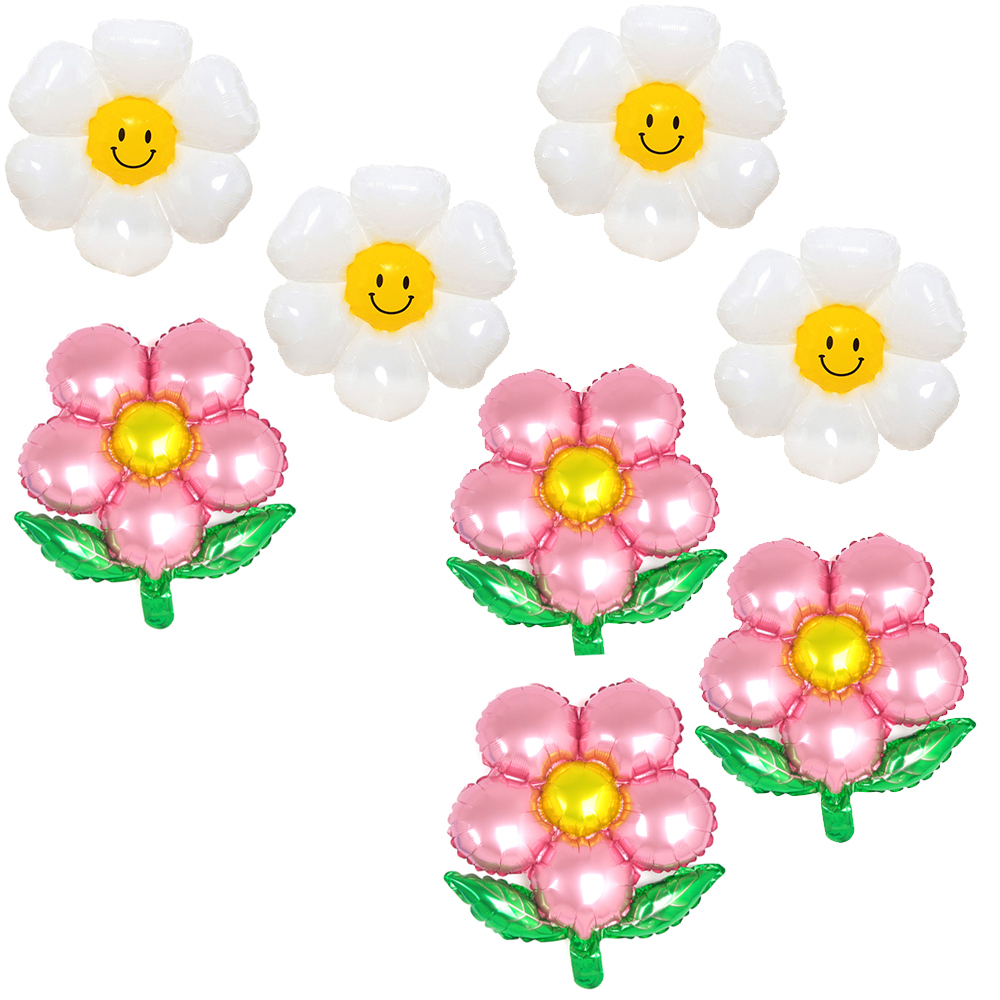 파티쇼 플라워 은박 풍선 잎사귀 4p + 데이지 소형 4p 세트, 핑크(잎사귀), 1세트 10,000원