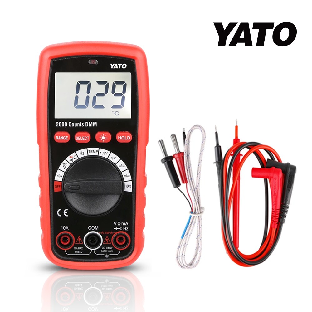 야토 휴대용 멀티 테스터기 디지털 측정기 전압 전류 저항 다이오드 멀티미터 온도계 겸용 RZ920, 1개 10,800원