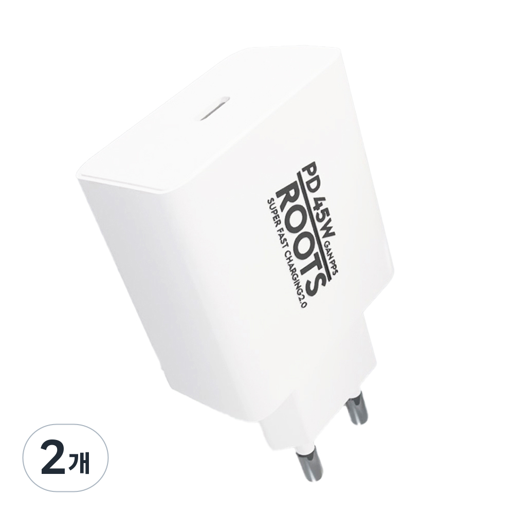 루츠 국내생산 PD 45W GaN PPS C타입 초고속 충전기, 화이트, 2개 45,500원