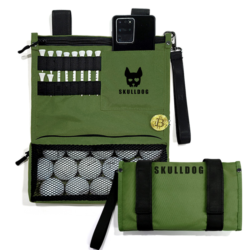 스컬독 골프 카트 파우치 카트걸이 가방 걸이형 소지품 가방 캐디용품 사이즈업, 카키, 1개 15,900원