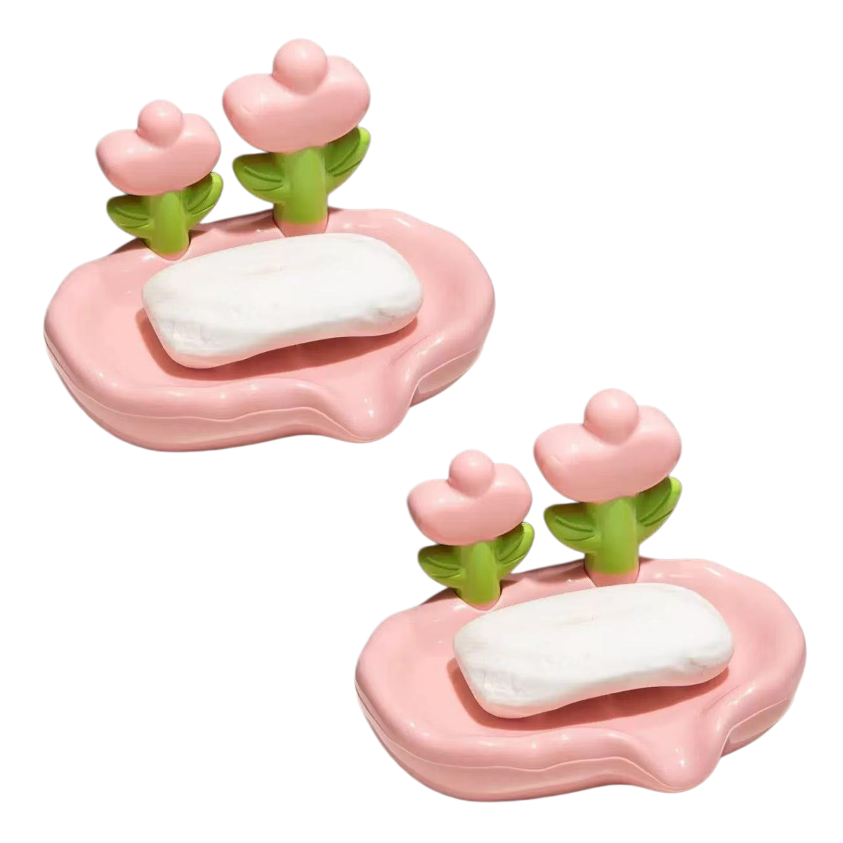 꽃모양 비누받침 물빠짐 욕실 비누거치대 사랑스러운 디자인, 2개, 핑크색 6,900원