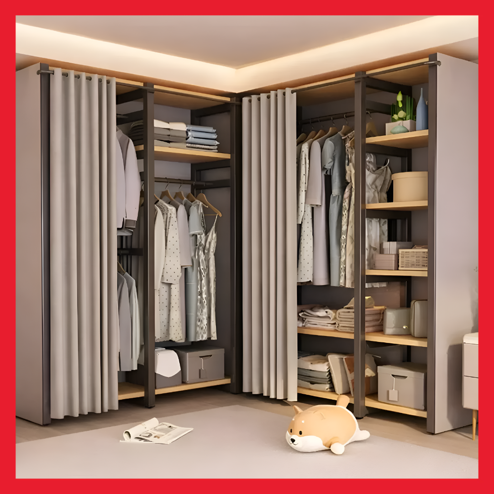 [메종리벤느] 시스템 행거 드레스룸 옷장 철제 다용도 커튼형, 단일 247,000원