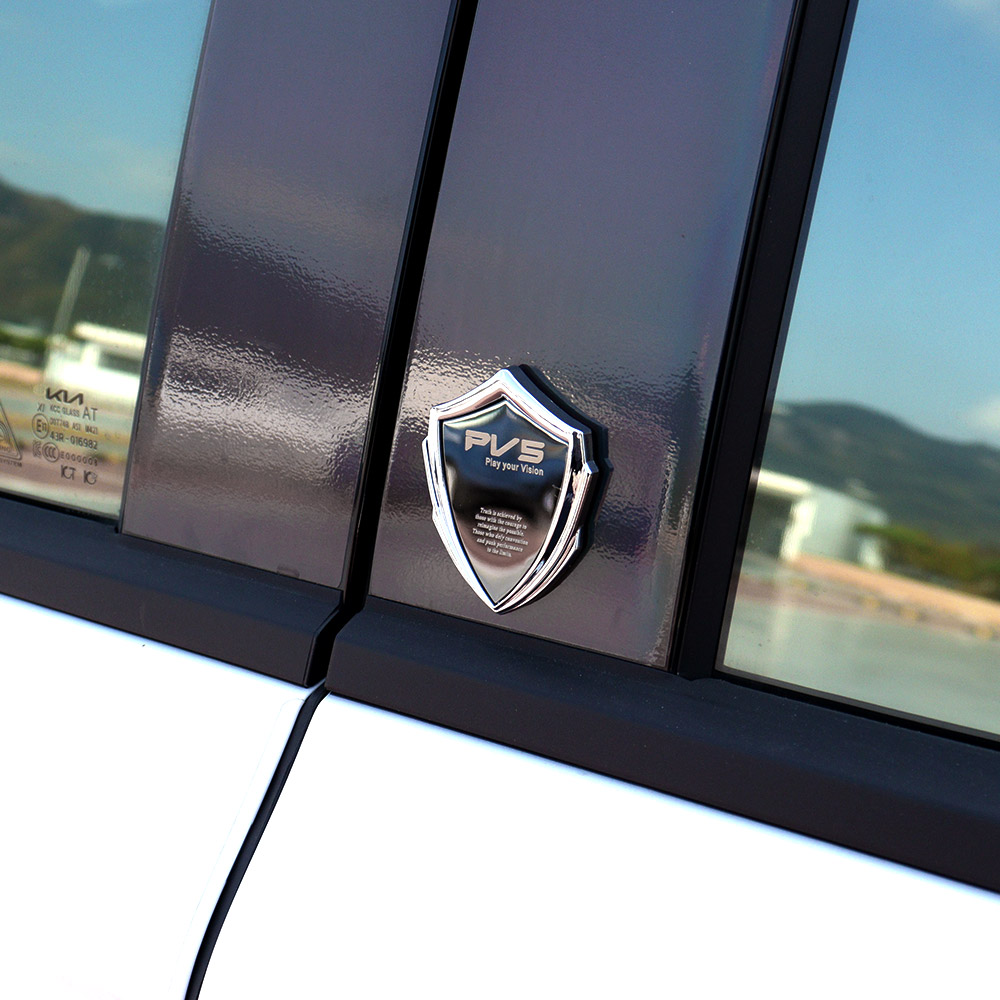 [비브랜드](와이앤유)흠집 기스커버 실외 드레스업 본넷 트렁크 B필러 포인트 레터링 엠블럼 몰딩 PV5 호환, 블루+실버 10,000원