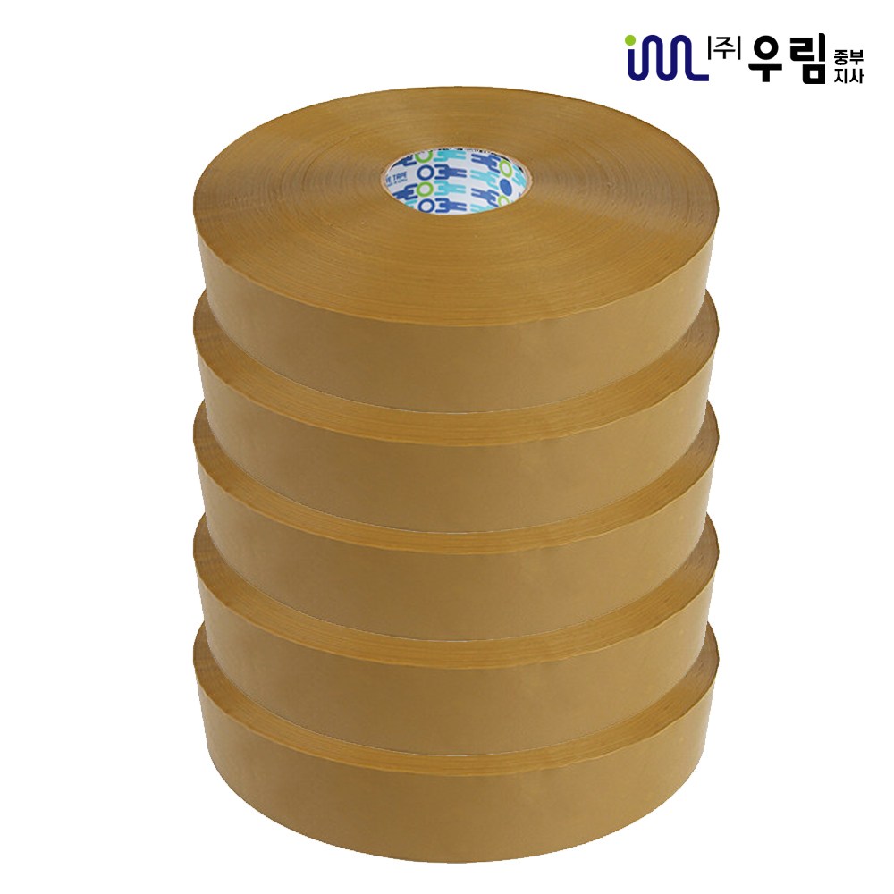우림중부지사 박스테이프 자동 기계 황색 미색 경포장 57mic x 48mm x 1000M x 5개 61,000원