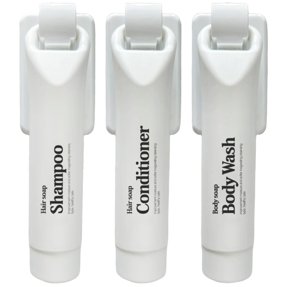 홈스토킹 무타공 공중부양 샴푸 디스펜서 튜브형 벽부착 욕실 디스펜서 3종세트 28,900원